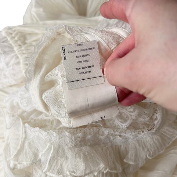 Vintage 70s Gunne Sax White Lace Maxi Dress Prairie Boho Sz 5 - Picture 15 of 15